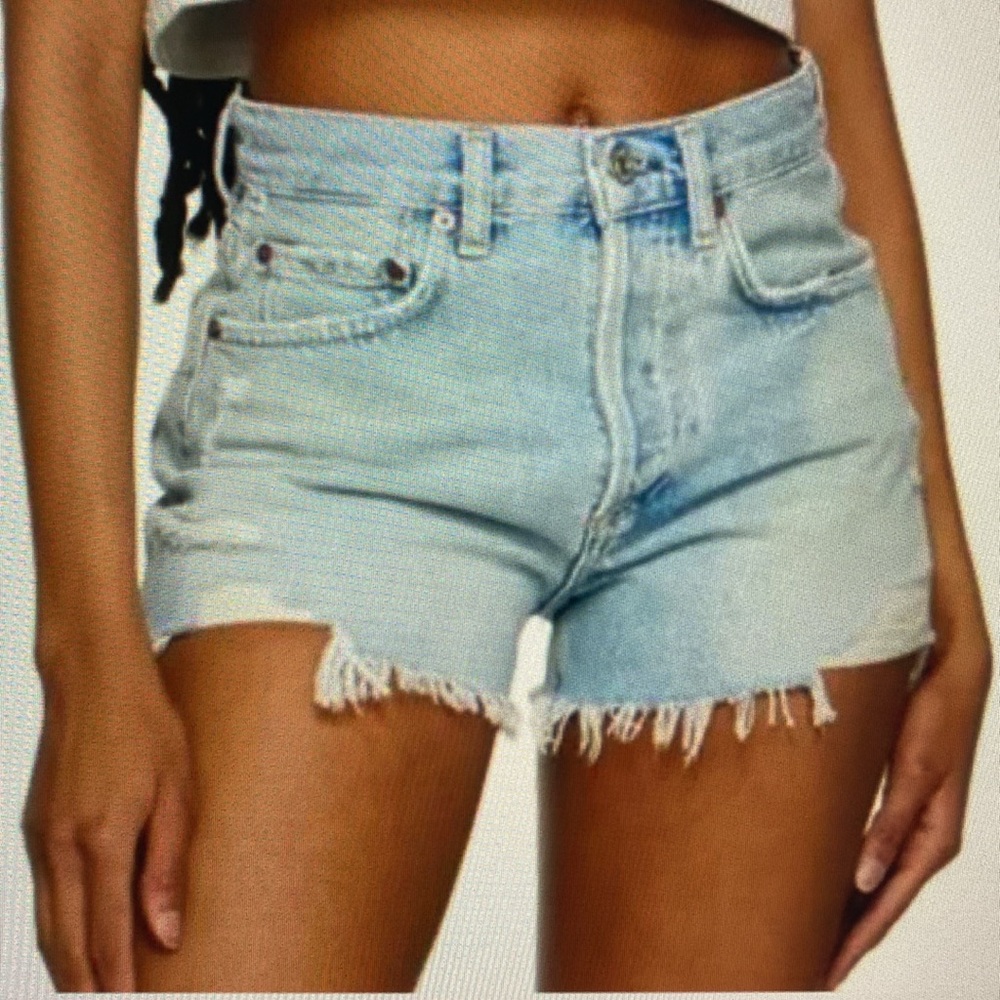 Citizens of Humanity Annabelle Cutoff  Bootie Jorts Light Denim Size 26